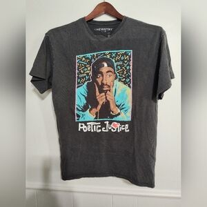 Tupac 2PAC Poetic Justice Black Shirt Sz L Graphic Tee Hip Hop Streetwear Skater